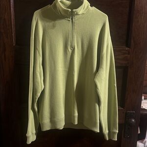 Paradise Collection, Lime Green , Quarter Zip-Up Sweater, Size XL